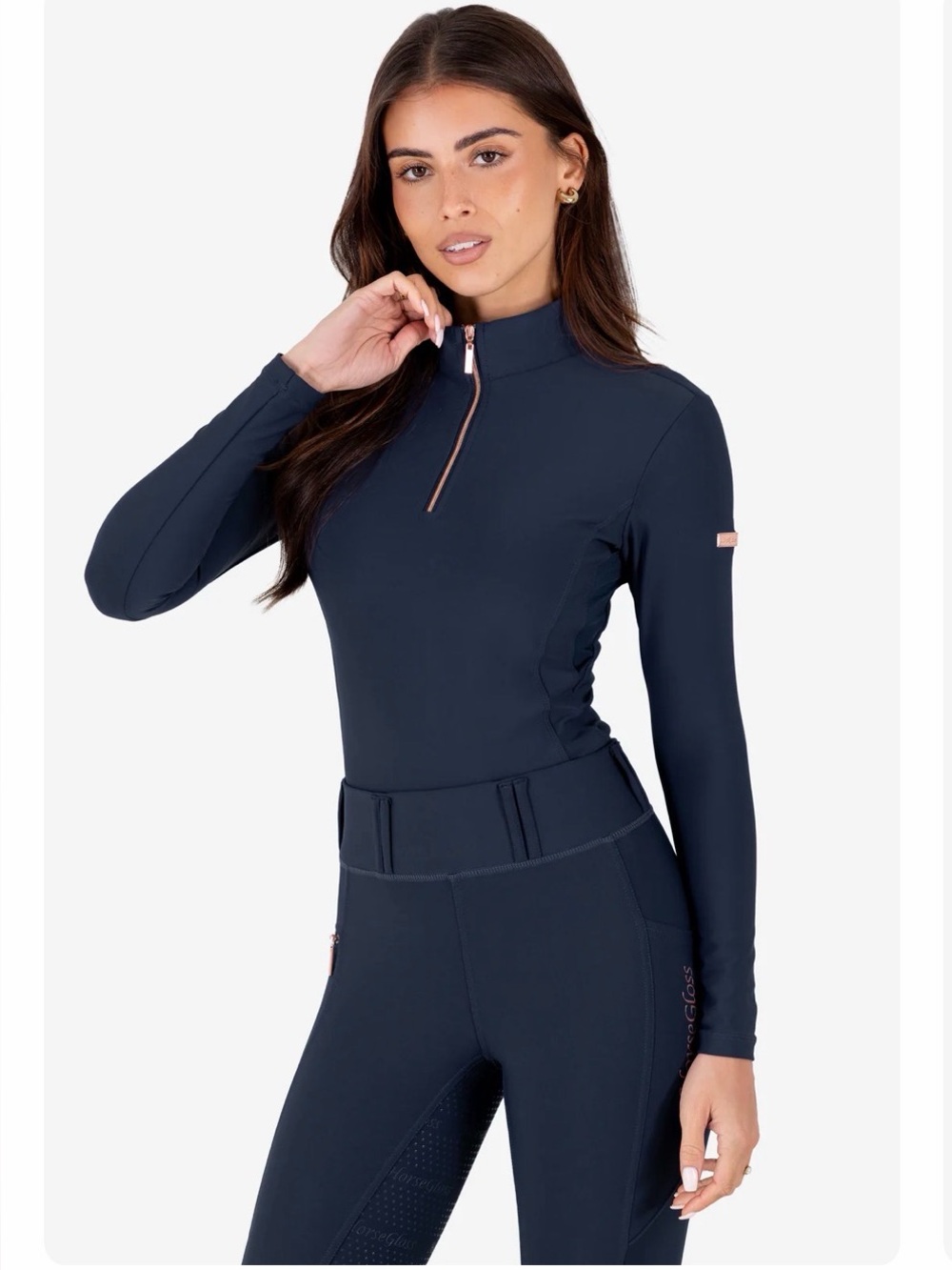 Medium Horsegloss navy/rose gold shirt
